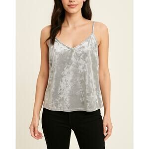 Mudd Silver Metallic Stars Spaghetti Strap Velvet Tank Cami Y2K size Medium NWT